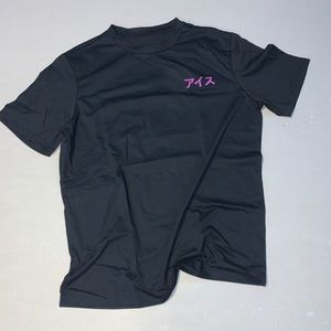 Mens Japanese writing and Grape print T shirt  (size: medium)